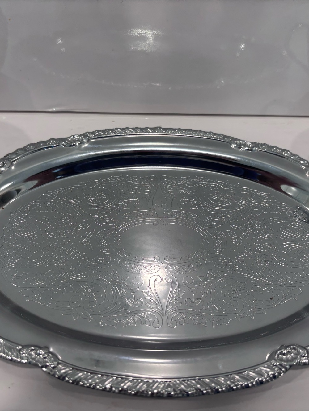 Vintage Silverplate Cream & Sugar Set with Ornate Serving Tray – Made in USA - Picture 3 of 10